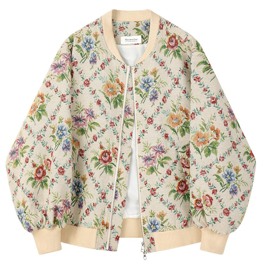 Boogzel Apparel Retro Floral Bomber Jacket
