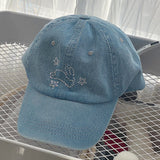 Boogzel Apparel Rhinestone Bunny Y2K Denim Cap, view 2