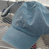 Boogzel Apparel Rhinestone Bunny Y2K Denim Cap, view 3