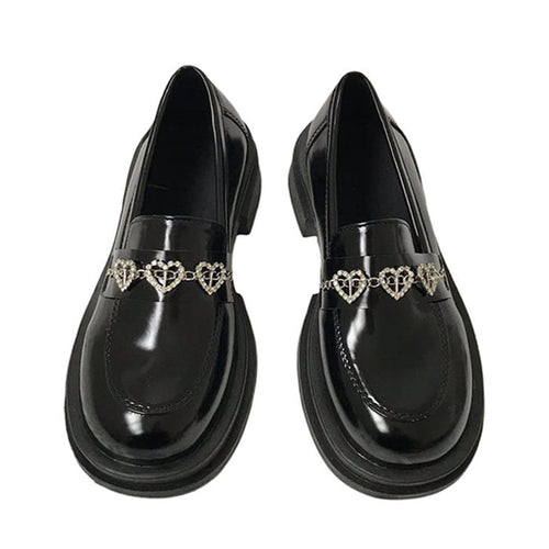 Boogzel Apparel Rhinestone Heart Loafers