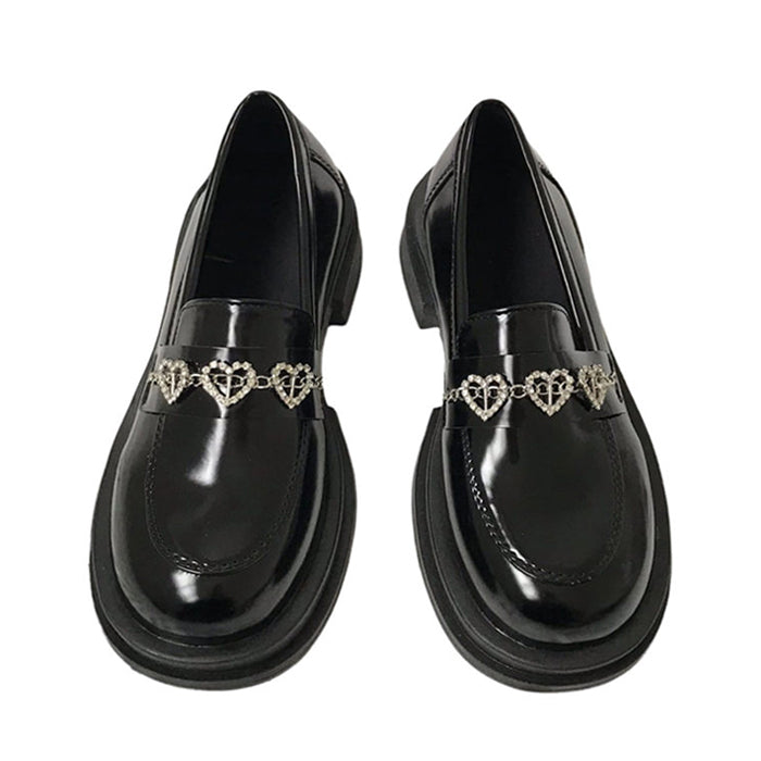 Boogzel Apparel Rhinestone Heart Loafers