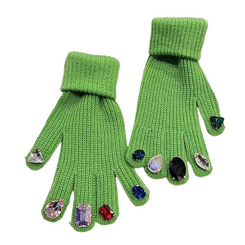 Boogzel Apparel Rhinestone Knit Gloves