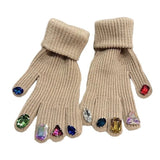Boogzel Apparel Rhinestone Knit Gloves, view 2