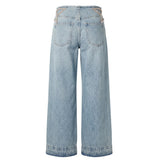 Boogzel Apparel Rhinestone Star Cutout Wide Leg Jeans, view 2