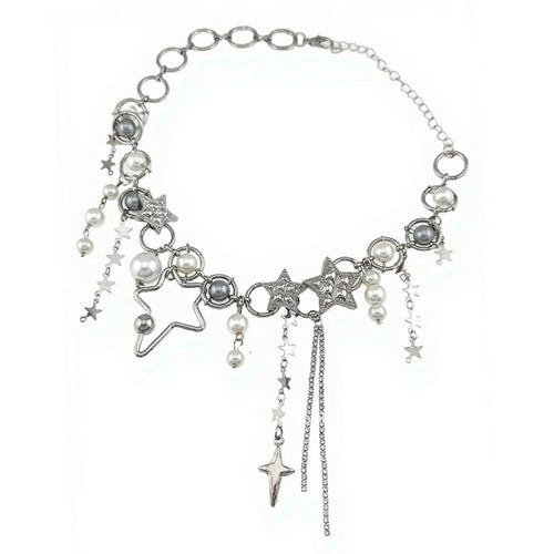 Boogzel Apparel Rhinestone Star Pendant Necklace