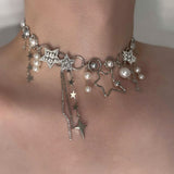 Boogzel Apparel Rhinestone Star Pendant Necklace, view 2