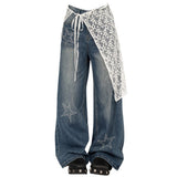 Boogzel Apparel Rhinestone Star Wide Leg Jeans, view 2