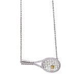 Boogzel Apparel Rhinestone Tennis Racket Necklace, view 5