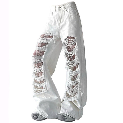 Boogzel Apparel Ripped Lace Baggy Jeans
