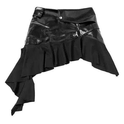 Boogzel Apparel Rock The Scene Asymmetric Leather Skirt