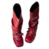 Boogzel Apparel Rogue Doll Lace-Up Slouch Boots, view 4