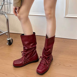 Boogzel Apparel Rogue Doll Lace-Up Slouch Boots, view 6