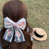 Boogzel Apparel Rose Embroidery Lace Hair Bow, view 3