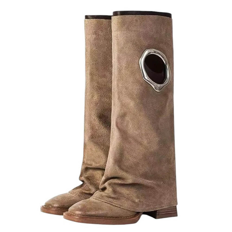 Boogzel Apparel Round Cutout High Shaft Boots