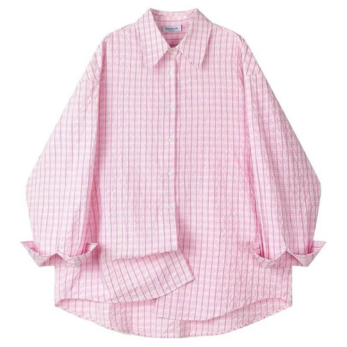 Boogzel Apparel Rue des Fleurs Pastel Plaid Loose Shirt