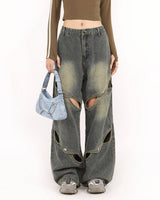 Boogzel Apparel Rule Breakers Cut-Out Baggy Jeans, view 6
