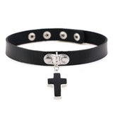 Boogzel Apparel Rule Breakers Leather Choker Necklace, view 3