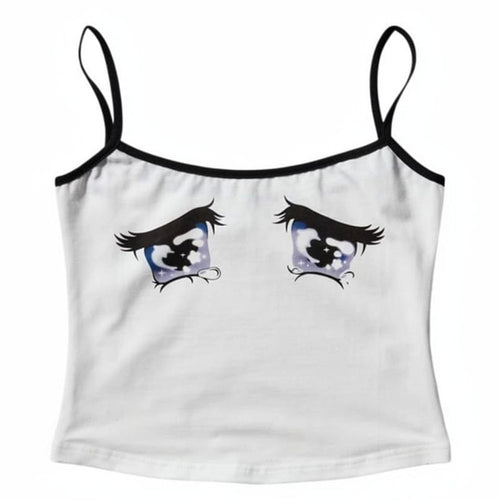 Boogzel Apparel Sad Eyes Y2K Tank Top