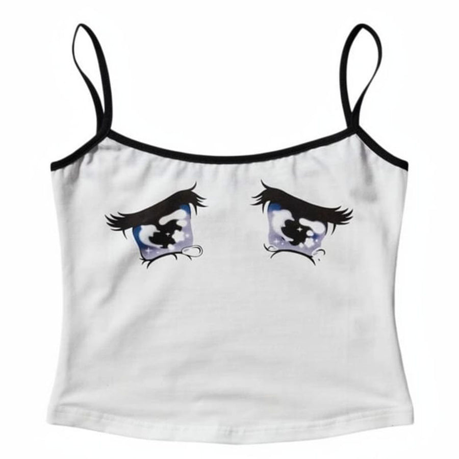 Boogzel Apparel Sad Eyes Y2K Tank Top