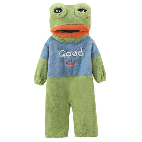 Boogzel Apparel Sad Frog Fleece Onesie Pajama