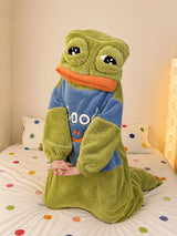 Boogzel Apparel Sad Frog Fleece Onesie Pajama, view 3