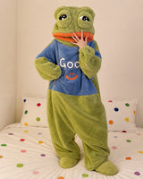 Boogzel Apparel Sad Frog Fleece Onesie Pajama, view 4