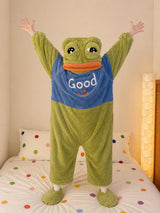 Boogzel Apparel Sad Frog Fleece Onesie Pajama, view 5