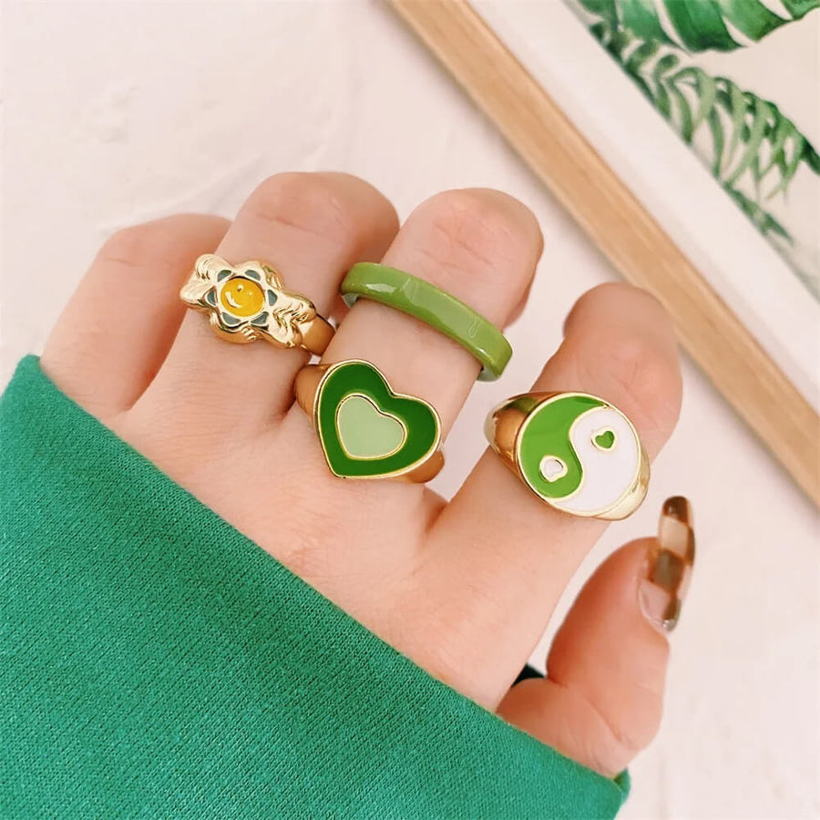 Boogzel Apparel Sage Green Aesthetic Ring Set