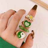 Boogzel Apparel Sage Green Aesthetic Ring Set, view 3