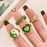 Boogzel Apparel Sage Green Aesthetic Ring Set, view 4