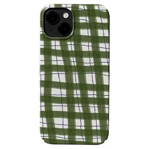 Boogzel Apparel Sage Green Plaid iPhone Case