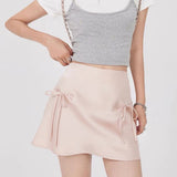 Boogzel Apparel Satin Mini Skirt with Bows, view 4