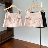 Boogzel Apparel Satin Mini Skirt with Bows, view 6