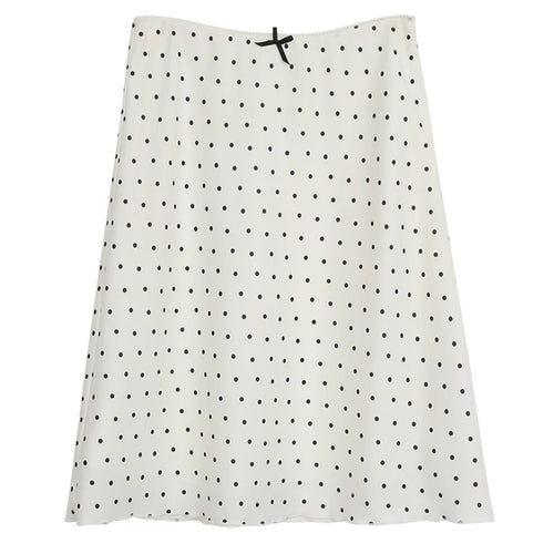 Boogzel Apparel Satin Polka Dot Midi Skirt