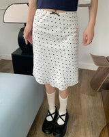 Boogzel Apparel Satin Polka Dot Midi Skirt, view 2
