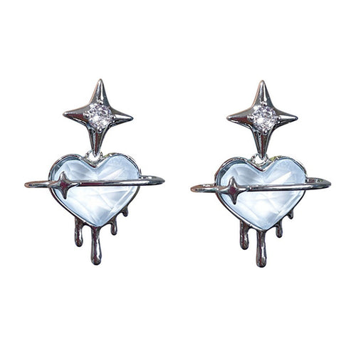 Boogzel Apparel Saturn Star Heart Earrings