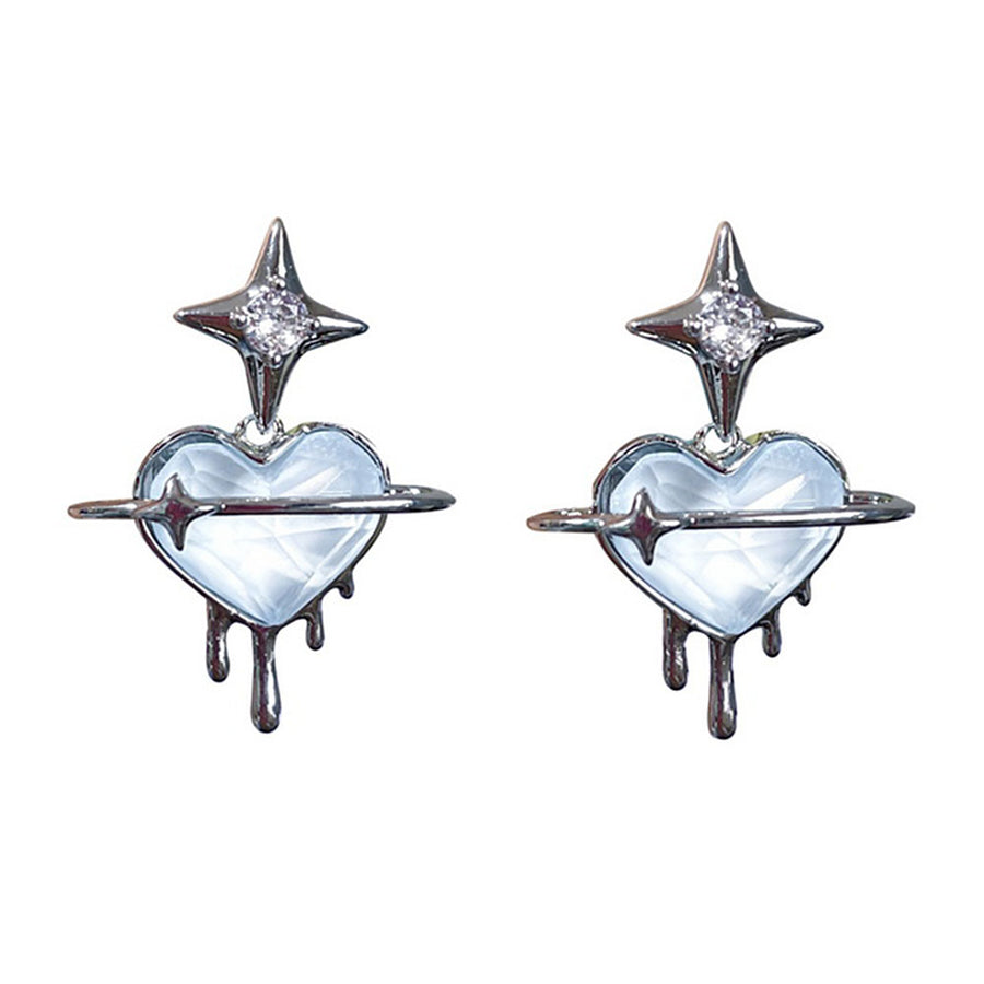 Boogzel Apparel Saturn Star Heart Earrings