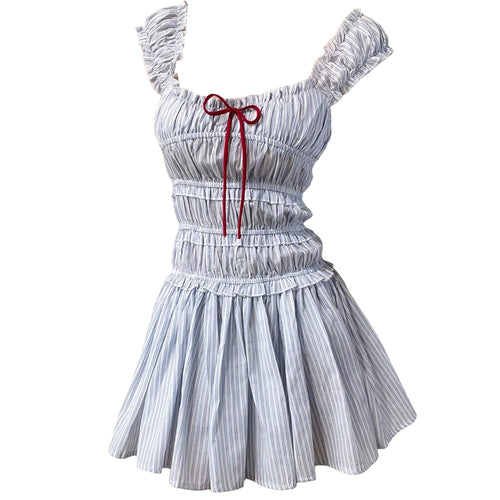 Boogzel Apparel Seaside Striped Ruffle Mini Dress
