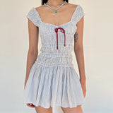 Boogzel Apparel Seaside Striped Ruffle Mini Dress, view 2