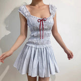Boogzel Apparel Seaside Striped Ruffle Mini Dress, view 3