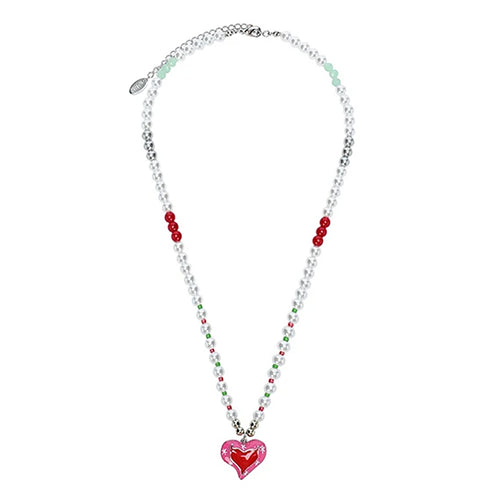 Boogzel Apparel Secret Crush Heart Beaded Necklace