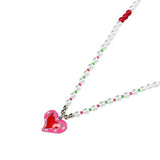 Boogzel Apparel Secret Crush Heart Beaded Necklace, view 2