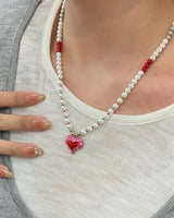 Boogzel Apparel Secret Crush Heart Beaded Necklace, view 5