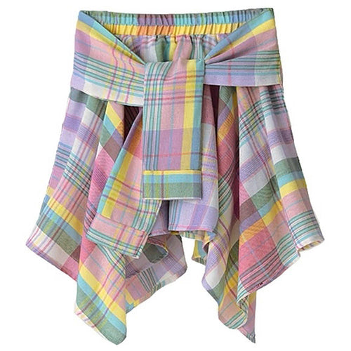 Boogzel Apparel Secret Crush Pastel Plaid Skirt