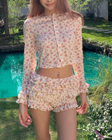 Boogzel Apparel Secret Garden Floral Top & Shorts Set, view 2