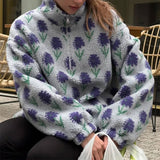 Boogzel Apparel Secret Garden Zip-Up Fleece Sweatshirt, view 4