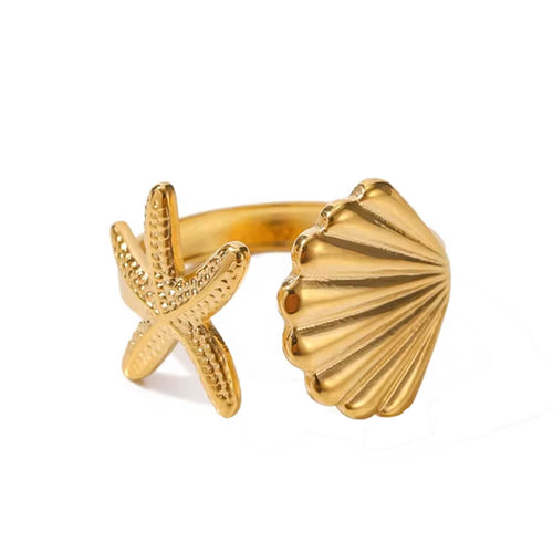 Boogzel Apparel Shell and Starfish Ring