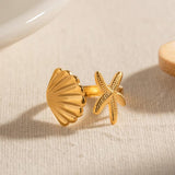 Boogzel Apparel Shell and Starfish Ring, view 4