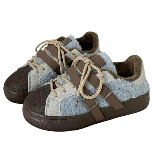 Boogzel Apparel Sherpa Buckle Straps Sneakers