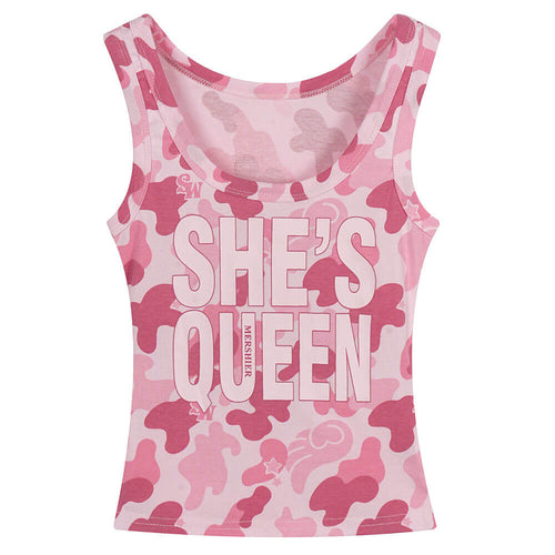 Boogzel Apparel She's Queen Pink Camo Tank Top